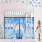 Hahafelt Loft Bed Tent Curtains Snowflake, Low Twin Bunk Privacy