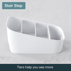 YouCopia ShelfBin Packet Organizer, 4-Tier Stairstep Raised Divided Bin, BPA-Free Storage Caddy for Kitchen Pantry and Cabinet Organization, Tea Bags, Medicine, and More