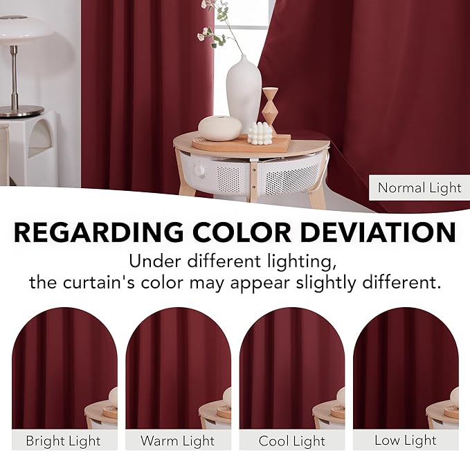 Deconovo Solid Room Darkening Curtains Rod Pocket and Back Tab Blackout Curtains - Image 6