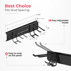 Garage Wall Organizer, Shovel Holder Wall Mount, 48" Double Hooks