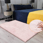 ORINOVA Pink Faux Fluffy Rabbit Fur Rug - Image 2