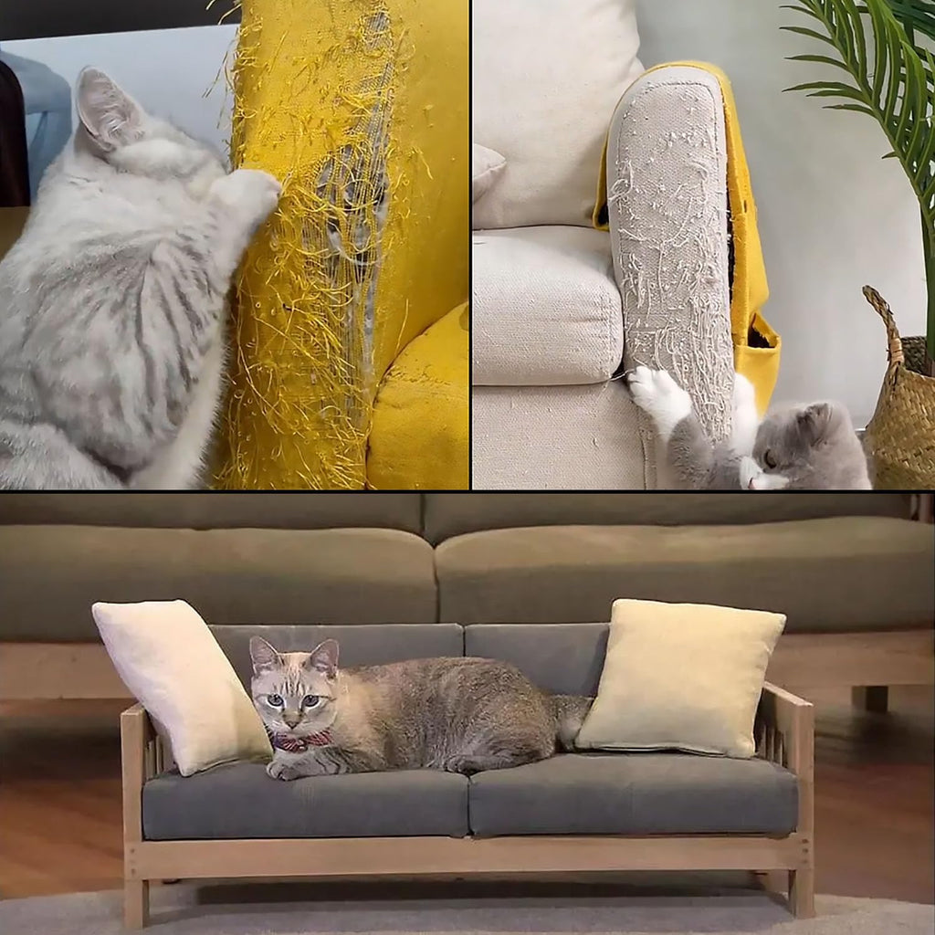 Anti Cat Scratch Tape, 4" x 30Yds, Transparent, Double Sided, Furniture Protector, Pet Safe, Easy Installation, One Year Warranty