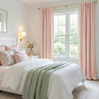 100% Blackout Shield Creamy Peach Linen Blackout Curtains - Image 6