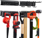 VEVOR Garage Tool Organizer 33 Inch 400 lbs Wall Mount Garden Tool Rack, Heavy Duty Garage Hanging Storage Rack Organization with 2 Rails and 5 Adjustable Hooks, for Yard Tools, Shovel, Rake, Shed
