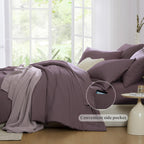 Queen Comforter Set-7 Pieces Soft Prewashed Bed in a Bag Queen Bedding Sets