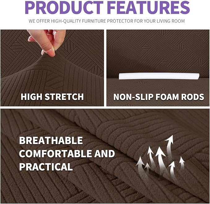 ZNSAYOTX Oversized Super Stretch Couch Cover, New Striped Sofa Covers - Image 4
