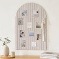 Large Arched Felt Bulletin Board, 35x24 Inch, with 6 Customizable Adhesive Tiles and Pins, for Office Wall Decor, Photo Display (Beige, Arched - 35 x 24 Inches)