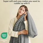 HIMEET Grey Ribbed King Size Blanket - Image 2