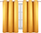 LEMOMO Yellow Blackout Curtains 34 x 54 Inch Length/Set of 2 Curtain - Image 2