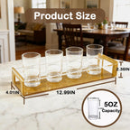 Acrylic Beer Flight Boards with 4 Glasses, Gold Drink Flight Boards for Bartesian Capsules, Wine Mimosa Serving Board, Drink Serving Tray Shot Glass Holder for Hosting Essentials Bartender Accessories