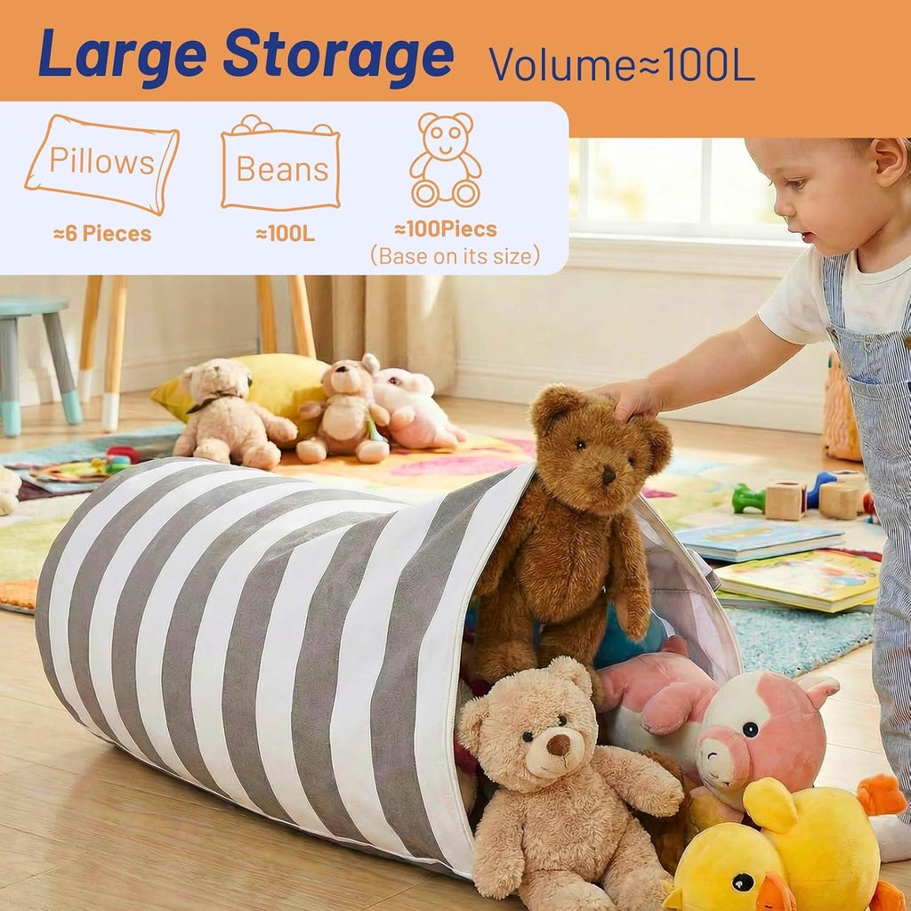 Ofiray-home Stuffed Animal Storage Bean Bag Cover for Kids