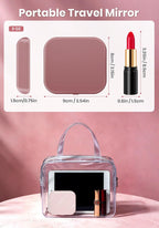 Magnifying Mirror with Light, Rechargeable Compact Makeup Mirror 40X Rose
