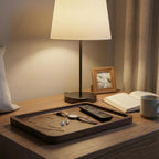 Solid Walnut Small Serving Tray - 11.81" x 7.8" x 0.79" One Piece Walnut Tray 1/4‘’ deep for Coffee Table, Breakfast,Bathroom Vanity, Perfume Display,Home Decor, Natural Finish, No Glue Joints