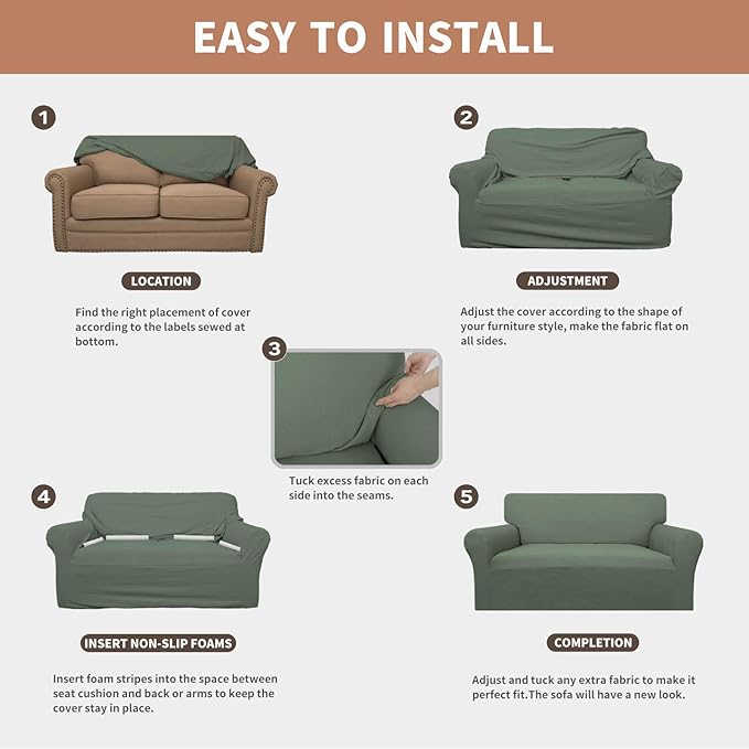 Easy-Going 100% Waterproof Oversized Chair Couch Cover, Dual Waterproof Sofa - Image 5