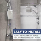 MIRRORVANA Hanging Fogless Shower Mirror for Shaving, 6.3" x 6.3" (Chrome)