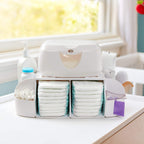 Munchkin® Diaper Caddy Organizer for Changing Table, Green/White