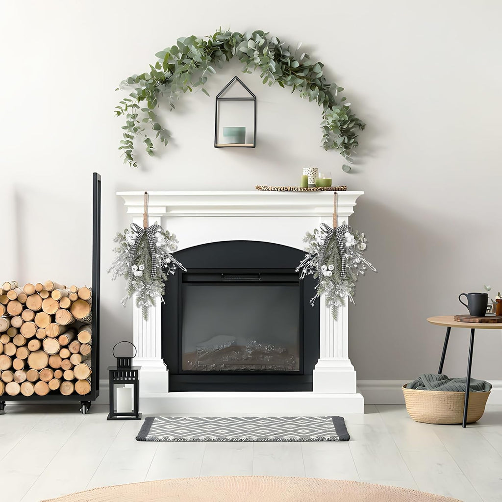 2PCS Christmas Decorations for Xmas Home Front Door Fireplace Wall