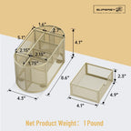 SUPEASY Mesh Desk Organizer, Desk Accessories & Workspace Organizers with Drawers, Pencil Holder for Desk with 9 Compartments for Office Suppliess, 8.6 x 4.3 x 4.1 Inch, Yellow