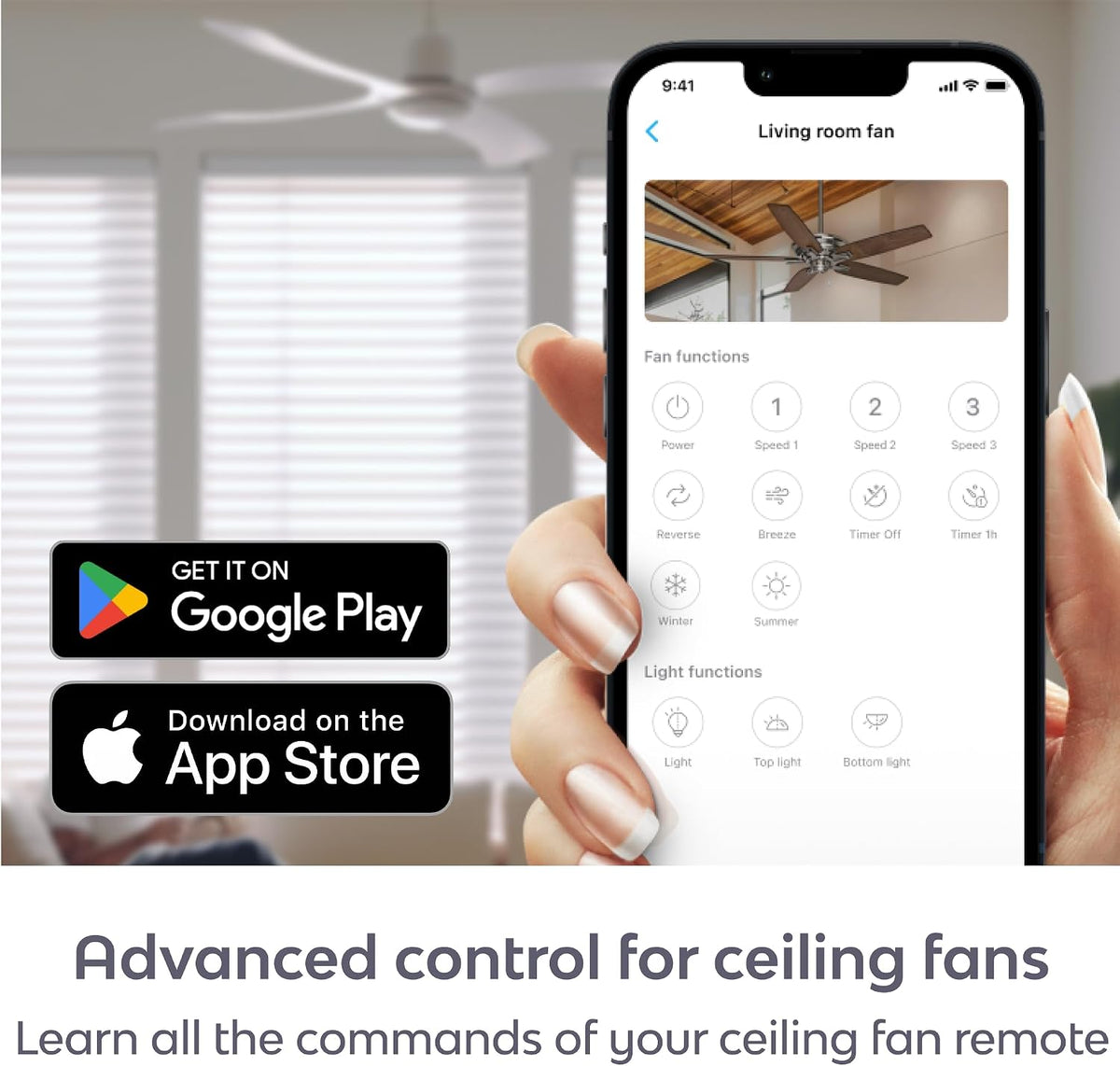 BOND | Add Wifi to Ceiling Fan, Fireplace or Motorized shades | Works with Alexa, Google Home | Remote Control with App | Works with iPhone or Android