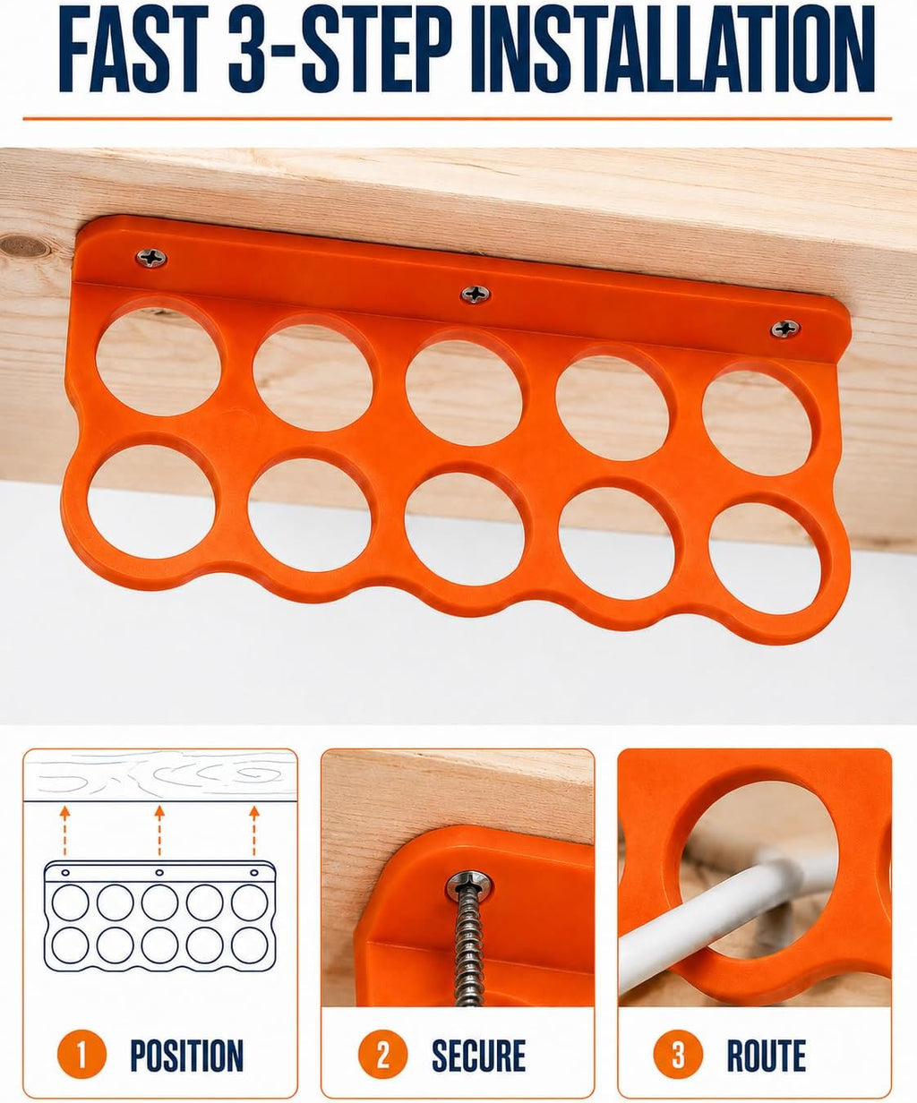25 Pack Electrical Cable Support Bracket - 10 Hole NM Cable Organizers