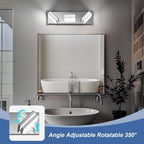 Modern LED Stainless Steel Chrome Acrylic Bathroom Lights Fixtures 3-Light