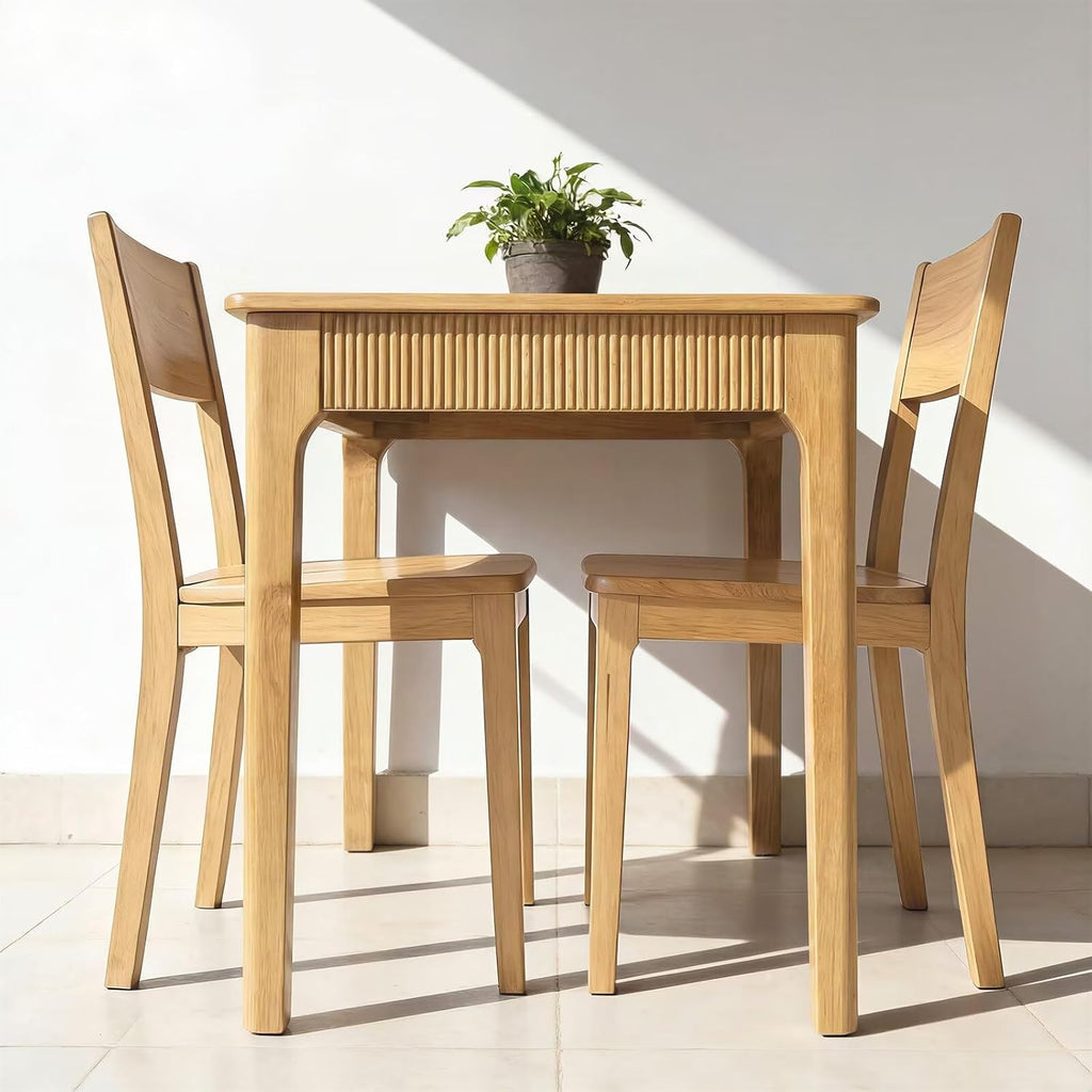 31.5" Solid Wood Dining Room Table,Rectangular Kitchen Real Wooden Table