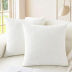 CaliTime Throw Pillow Covers Decorative 22 X 22 Inches Pack of 2 Cozy Chenille by CaliTime