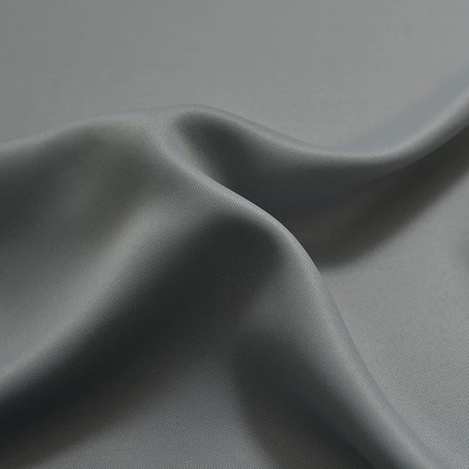 Yakamok 84 Inch Length Gray and Greyish White Gradient Color Ombre Curtains - Image 8