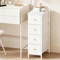 Fixwal Narrow Storage Cabinet, Slim Dresser with 4 Fabric Drawers, White