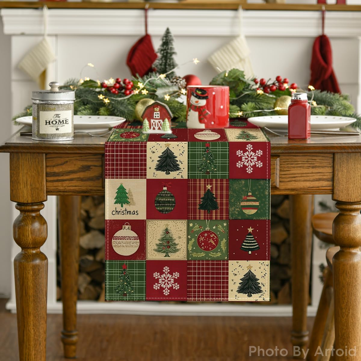 Artoid Mode Christmas Tree Gift Table Runner Home Party Decor 13x108 Inch