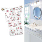 Naanle Stylish Baseball Lace Pattern Soft Luxury Decorative Set of 3 Towels, 1 Bath Towel+1 Hand Towel+1 Washcloth, Multipurpose for Bathroom, Hotel, Gym, Spa and Kitchen