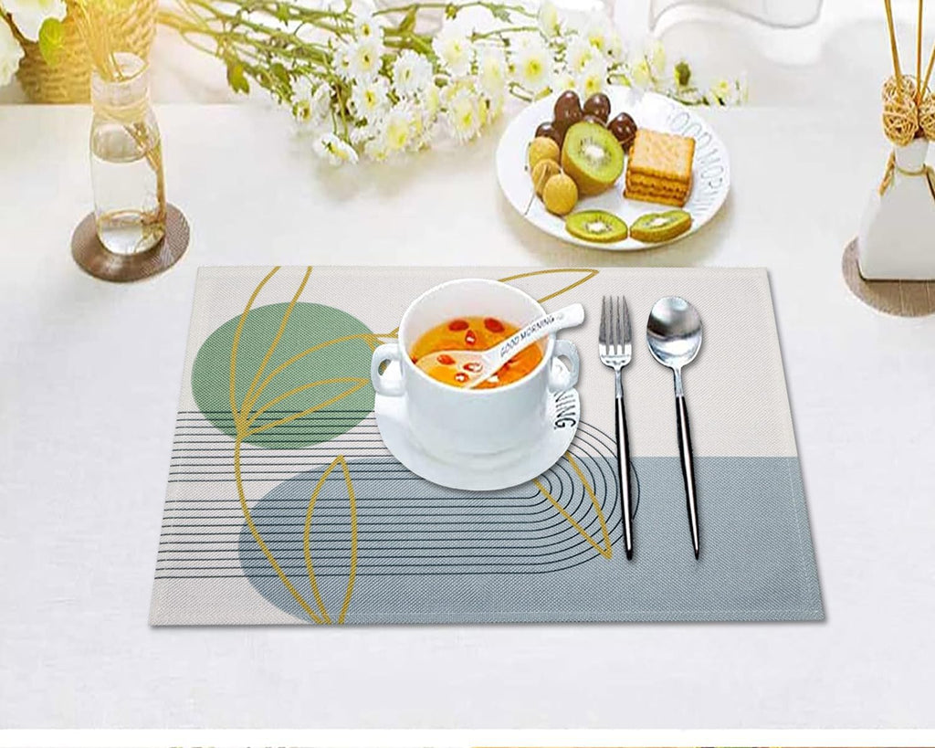 Mid Century Modern Table Placemats Set of 8 Decorative Boho Place Mats