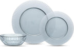 Fortessa Archie Glass 12 Piece Dinnerware Set (Service for 4), Cornflower Blue