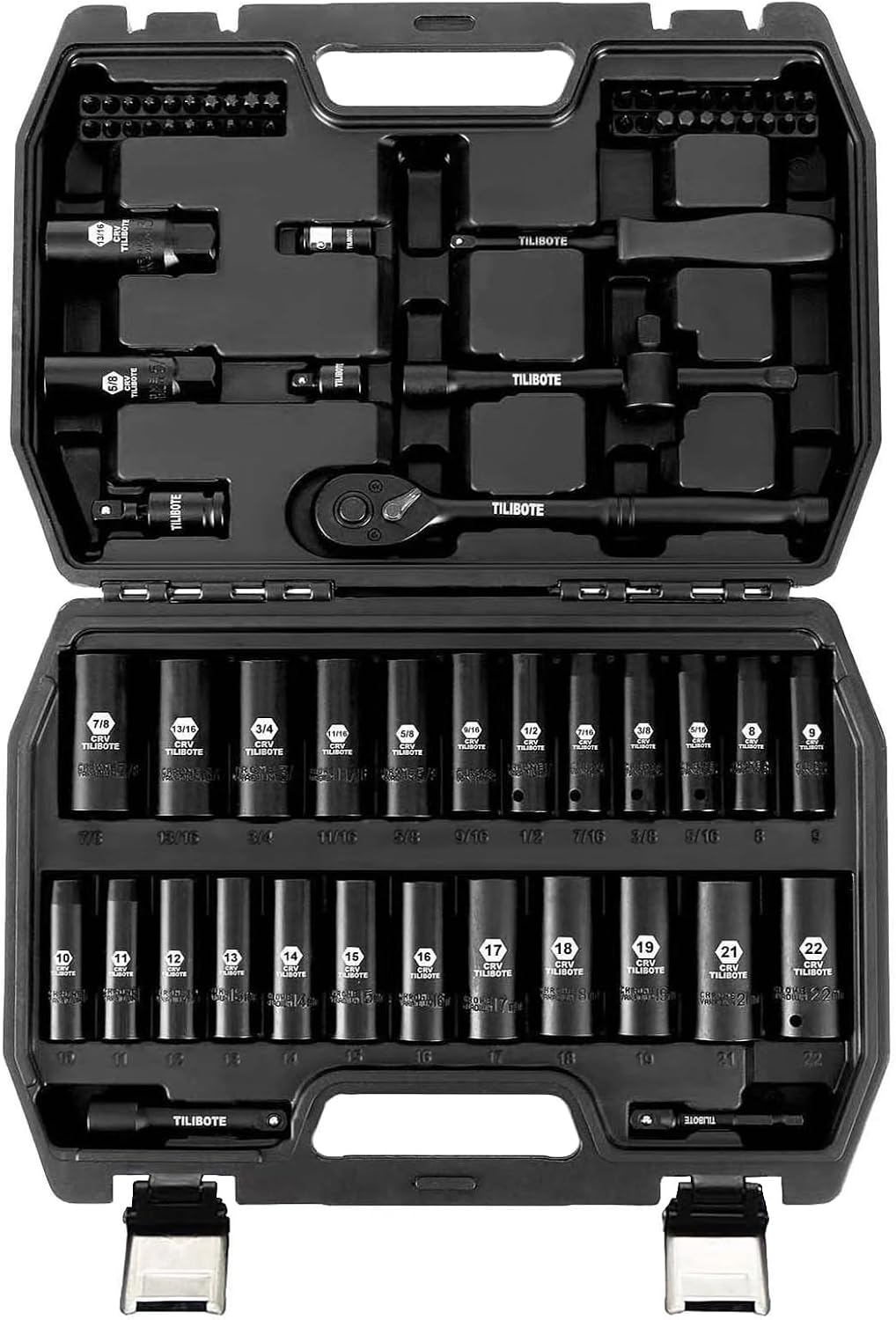 Socket Wrench Set, 53PCS 1/4 Inch Ratcheting Wrench Set And Extension Bar Gimbal Slide Bar Extension Sockets, Set For Automotive Repair And Home Use.