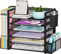Simple Trending Desk File Organizer, 6-Tier Paper Organizer for Desk, Black