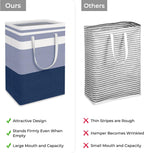 HomeHacks 2 Pack Large Laundry Baskets, Laundry Hampers Bags (Blue 75Lx2)