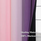 Pink&Purple Curtains 63 Inch Length 2 panels, Full Light Blocking Ombre - Image 5