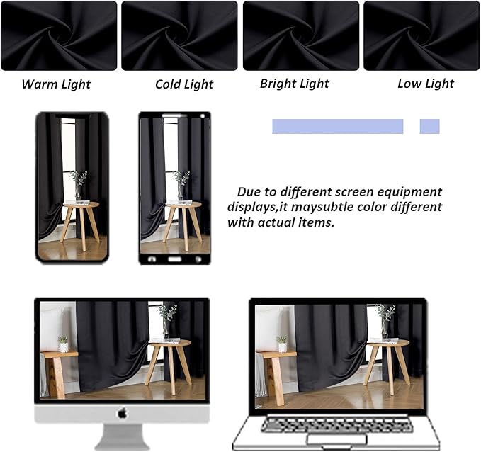 Simplebrand Ava Black Blackout Curtains - Image 8