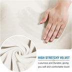H.VERSAILTEX Modern Velvet Plush 4 Piece High Stretch Sofa Slipcover Sofa Cover - Image 4
