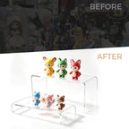 4-Pack Clear Acrylic Risers for Display – Tiered Rectangular Display Riser Shelves for Perfume, Figures & Jewelry, 4 Graduated Sizes up to 9.05"x2.95"x5.11", 5mm Thick Shelf Riser