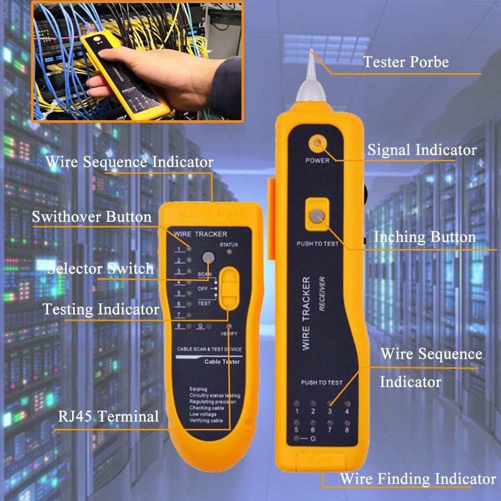 LEATBUY CAT6 Crimp Tool Kit for RJ45/RJ11/RJ12/CAT5/Cat5, Professional Network Crimper Wire Connector Stripper Cutter, Computer Maintenance Lan Cable Pliers Tester Repair Tool Set(BLUE)