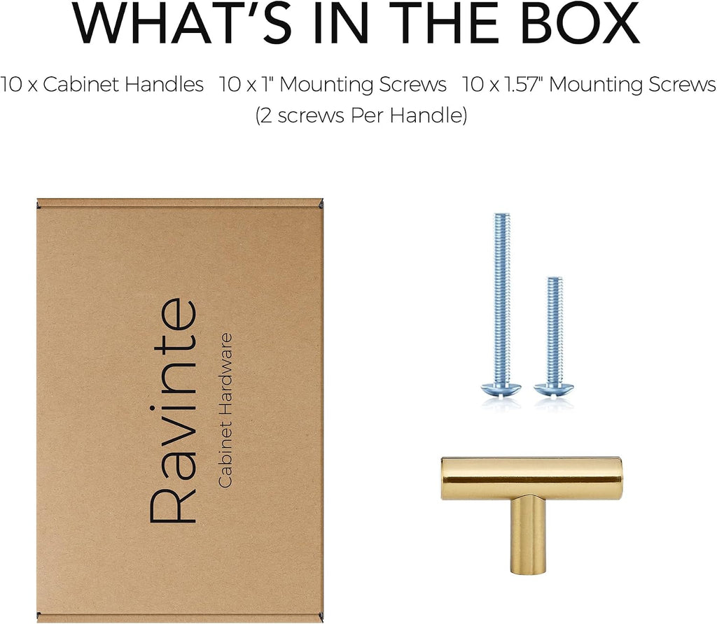 Ravinte Champagne Bronze Cabinet Pulls Cabinet Handles Single Hole 10 Pack