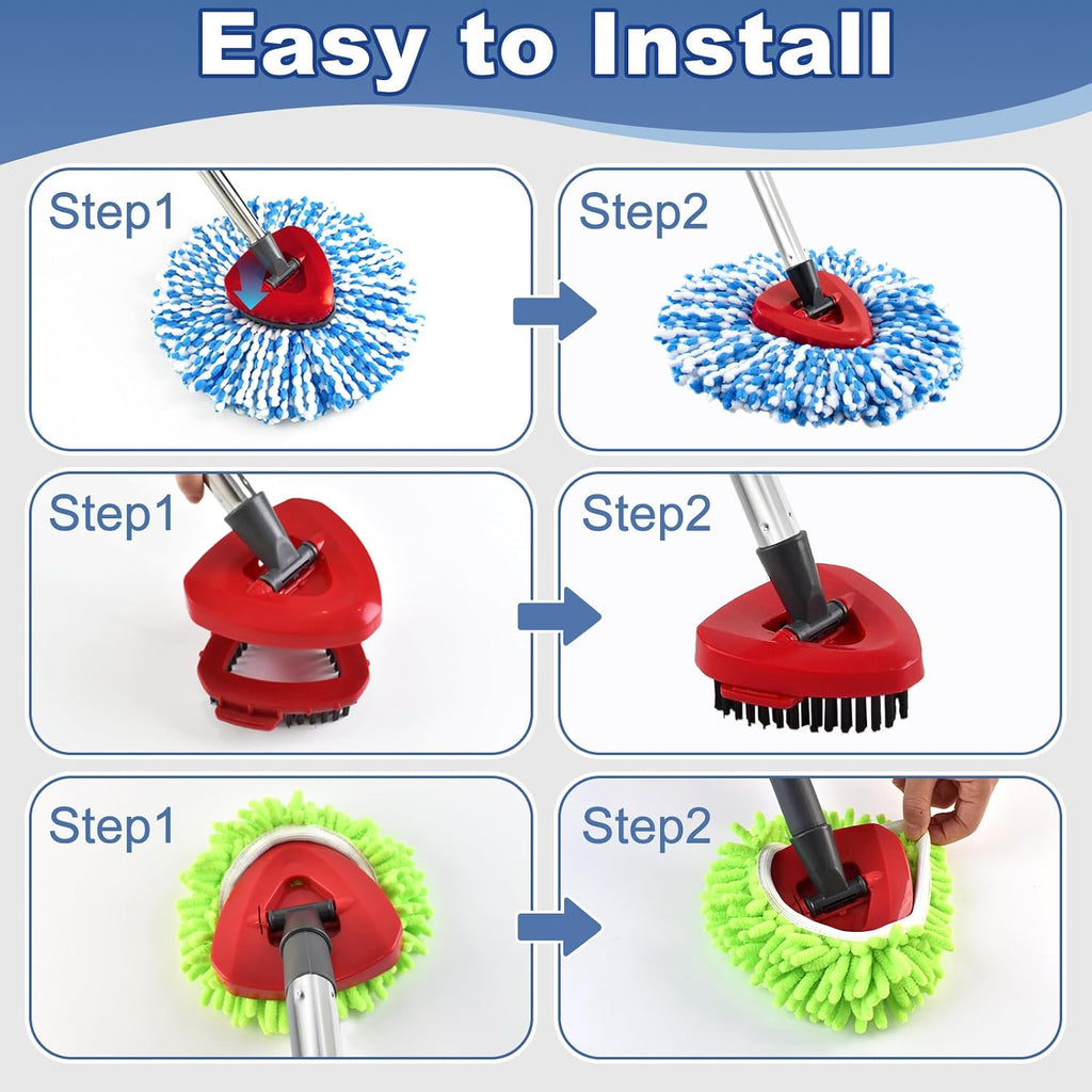 9PCS Mop Heads for O-Cedar RinseClean 2 Tank Spin Mop System
