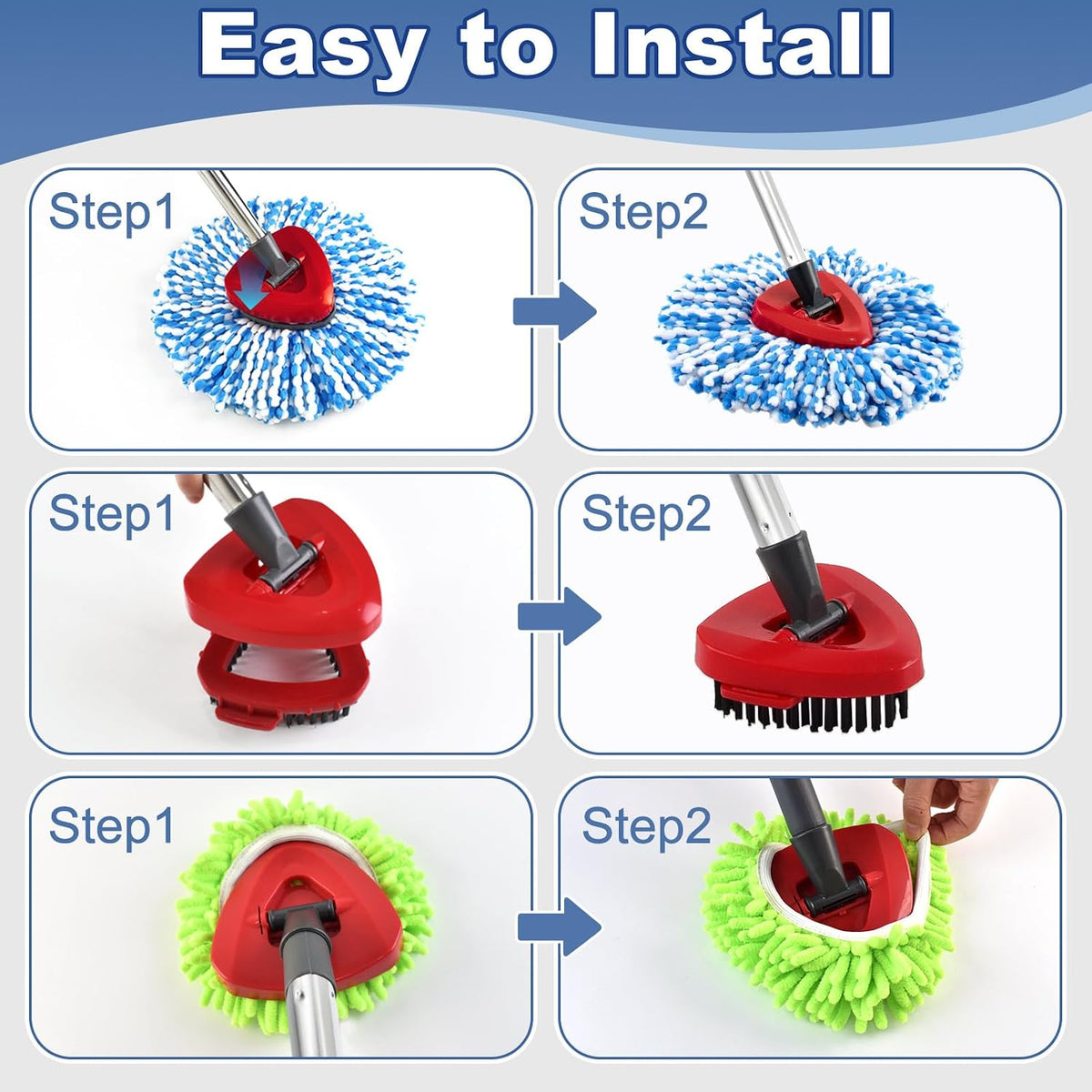 9PCS Mop Heads for O-Cedar RinseClean 2 Tank Spin Mop System