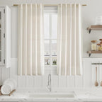 Nanspring Linen Curtains 63 Inch Length 2 Panels Set - Image 6