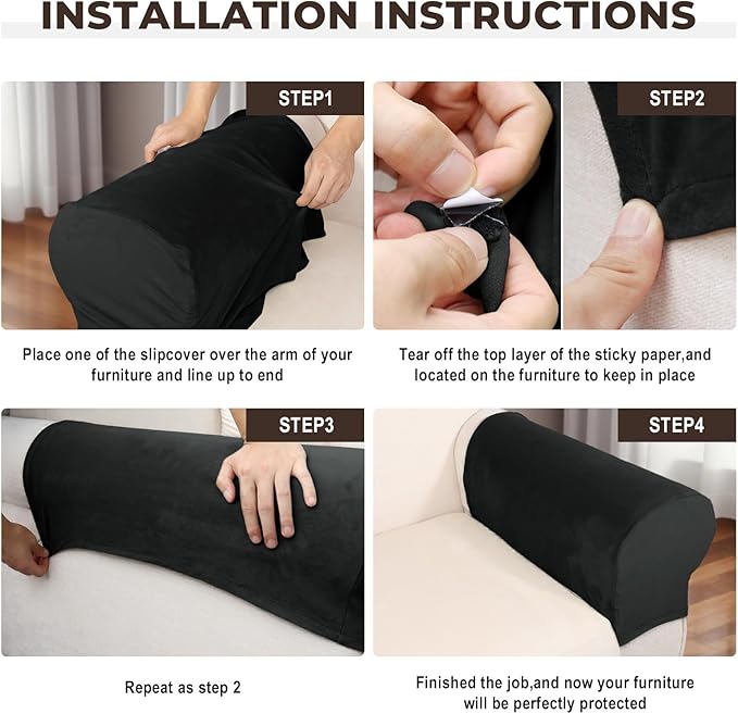 Couch Arm Covers 2 Pcs Sofa Armrest Covers Stretch Couch, Armrest Cover - Image 4