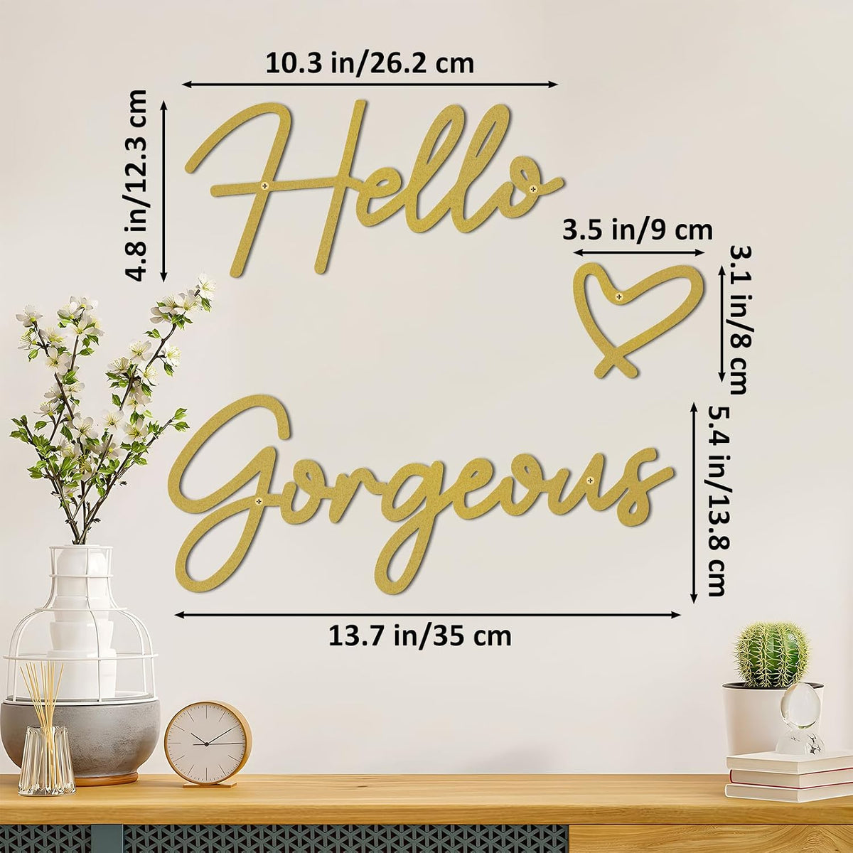 Metal Hello Gorgeous Wall Art Modern Farmhouse Wall Decor Signs