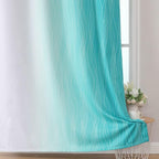 Estelar Textiler Teal and Greyish White Blackout Curtains 54 Inch Length - Image 6