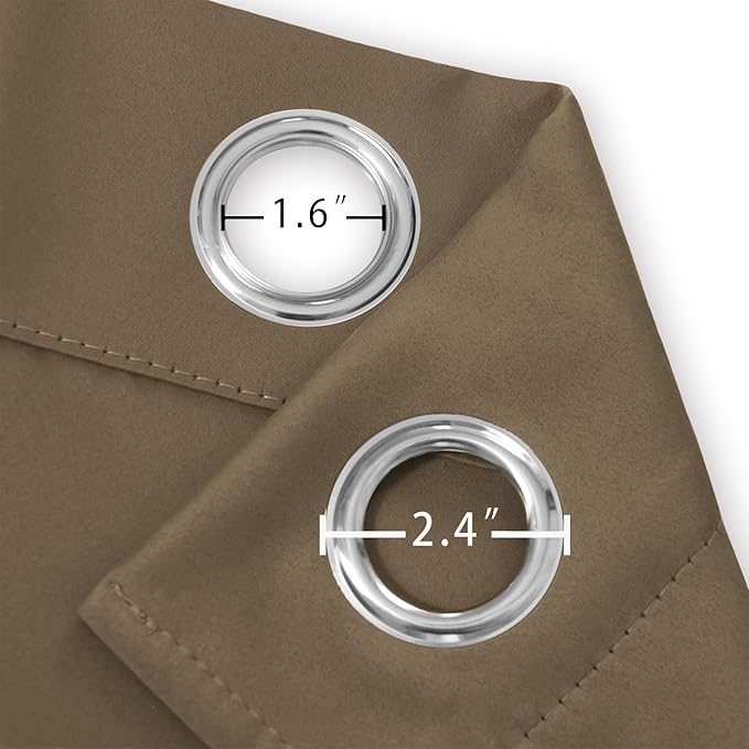 LEMOMO Brown Blackout Curtains 66 x 63 Inch Length/Set of 2 Curtain - Image 5