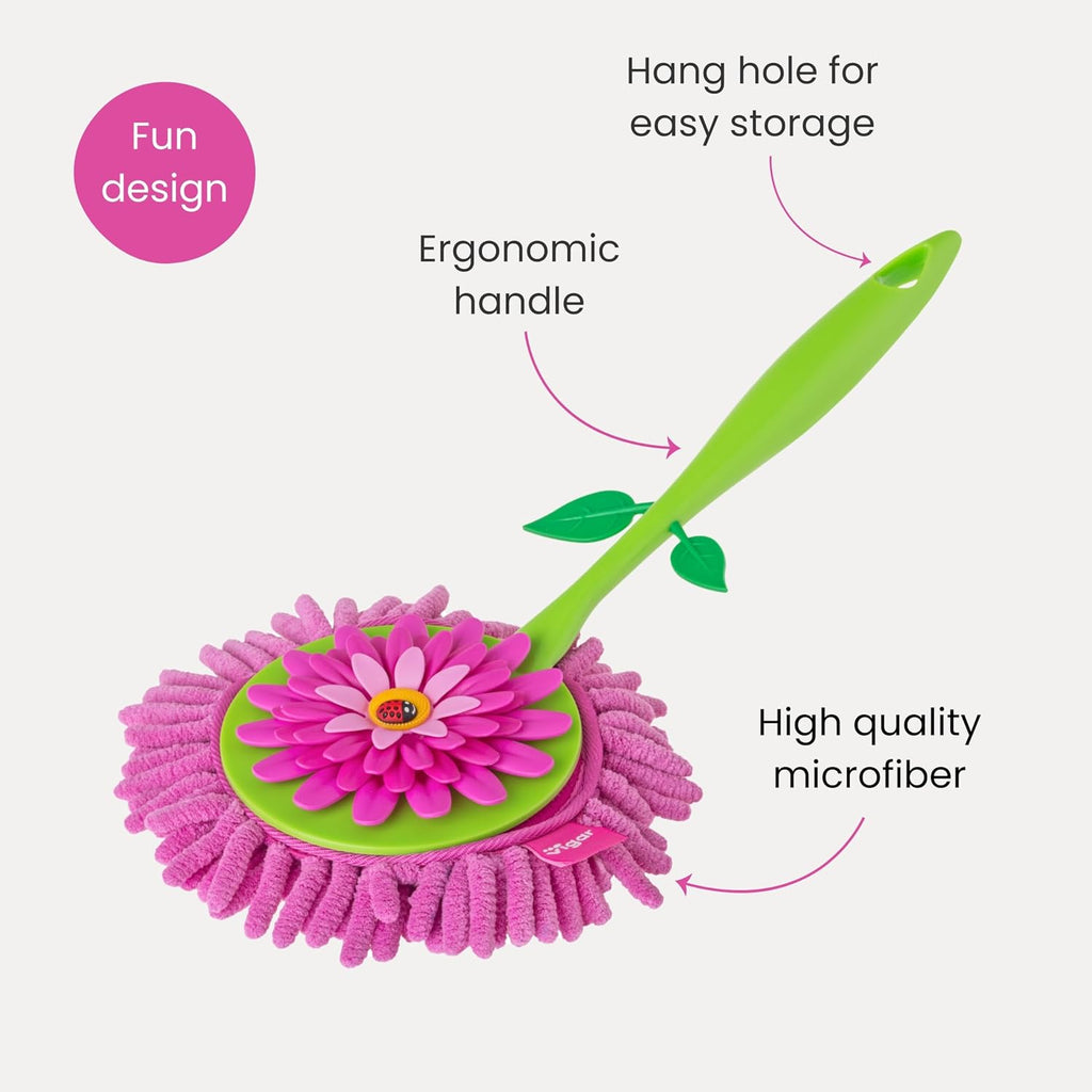Vigar Flower Power Microfiber Duster with Non-Slip Handle